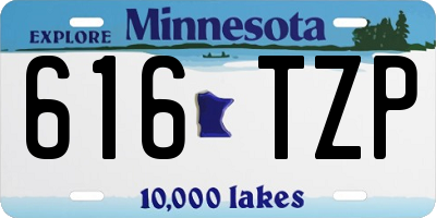 MN license plate 616TZP