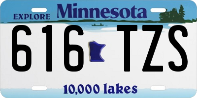 MN license plate 616TZS