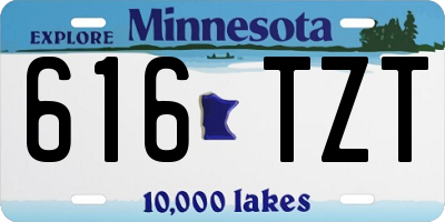 MN license plate 616TZT