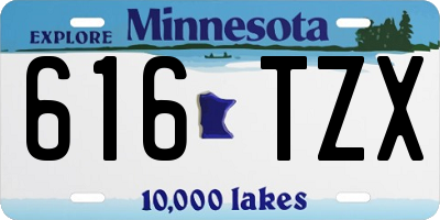 MN license plate 616TZX