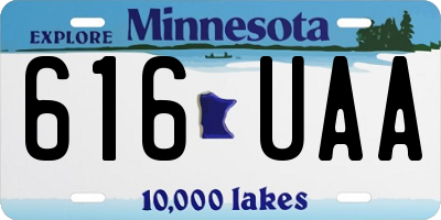 MN license plate 616UAA