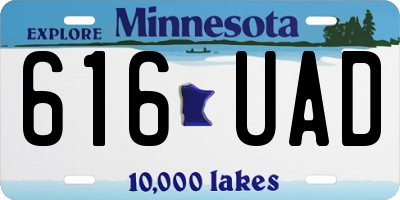 MN license plate 616UAD
