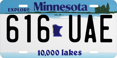 MN license plate 616UAE