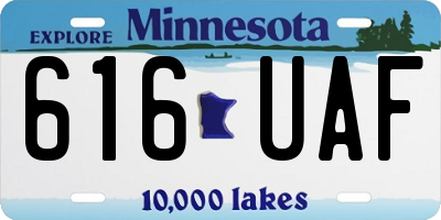 MN license plate 616UAF