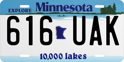 MN license plate 616UAK