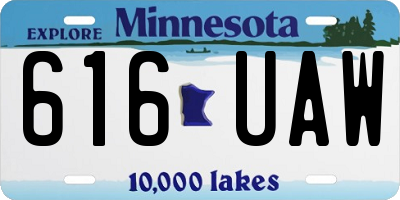 MN license plate 616UAW