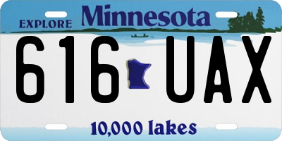 MN license plate 616UAX