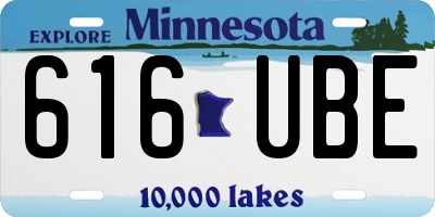 MN license plate 616UBE