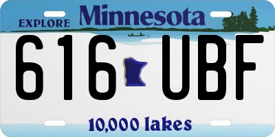 MN license plate 616UBF
