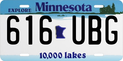 MN license plate 616UBG