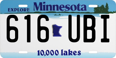 MN license plate 616UBI