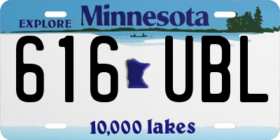 MN license plate 616UBL