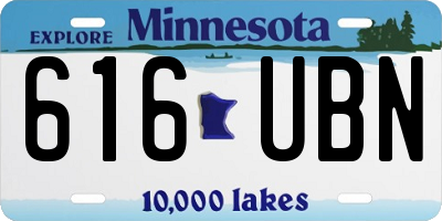 MN license plate 616UBN