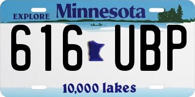 MN license plate 616UBP