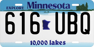MN license plate 616UBQ