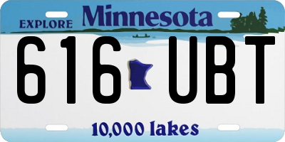 MN license plate 616UBT