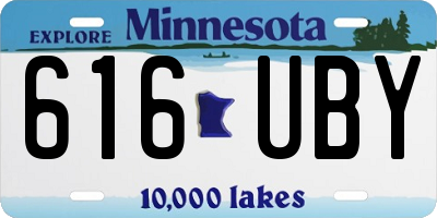 MN license plate 616UBY