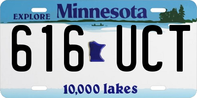 MN license plate 616UCT