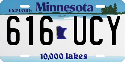 MN license plate 616UCY