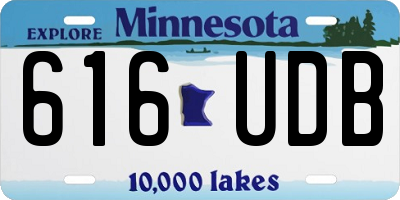 MN license plate 616UDB