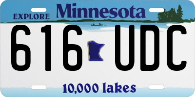 MN license plate 616UDC