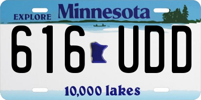 MN license plate 616UDD