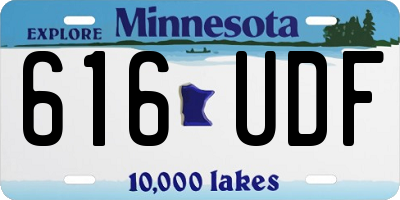 MN license plate 616UDF