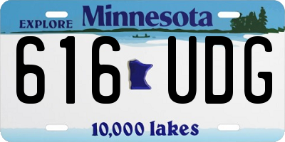 MN license plate 616UDG