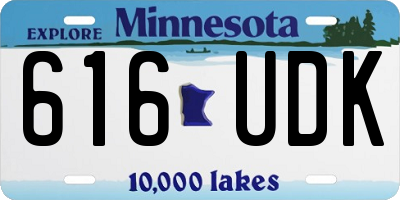 MN license plate 616UDK