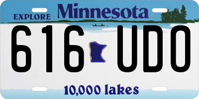 MN license plate 616UDO