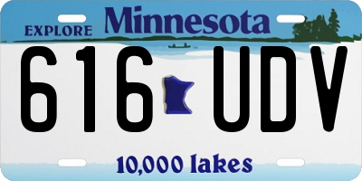 MN license plate 616UDV