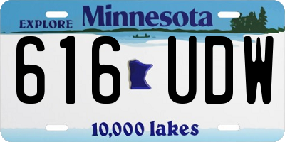 MN license plate 616UDW