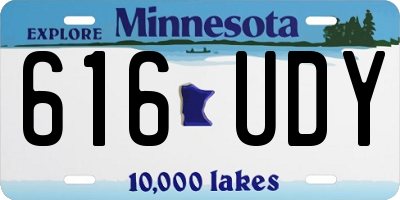 MN license plate 616UDY
