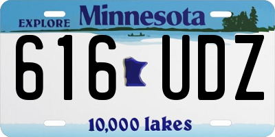 MN license plate 616UDZ