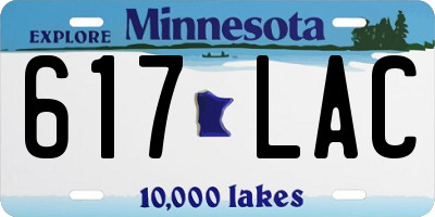 MN license plate 617LAC