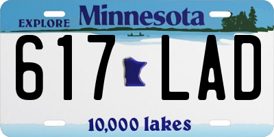 MN license plate 617LAD