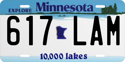 MN license plate 617LAM