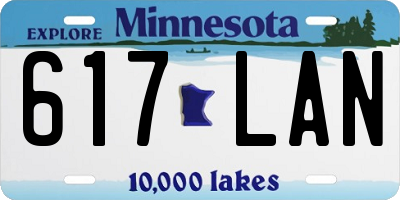 MN license plate 617LAN