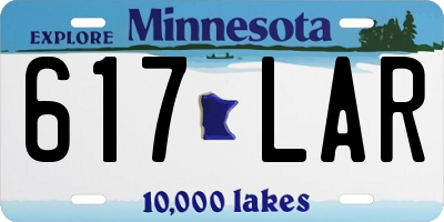 MN license plate 617LAR