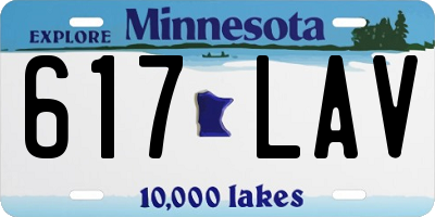 MN license plate 617LAV