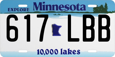 MN license plate 617LBB