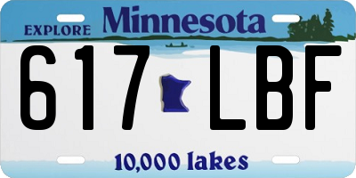 MN license plate 617LBF