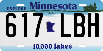 MN license plate 617LBH