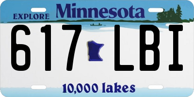 MN license plate 617LBI