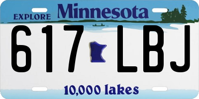 MN license plate 617LBJ