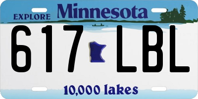 MN license plate 617LBL