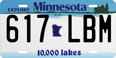 MN license plate 617LBM