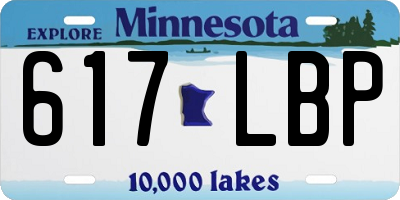 MN license plate 617LBP