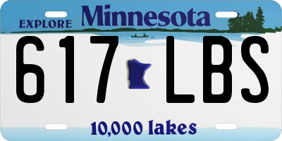 MN license plate 617LBS