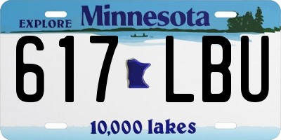 MN license plate 617LBU